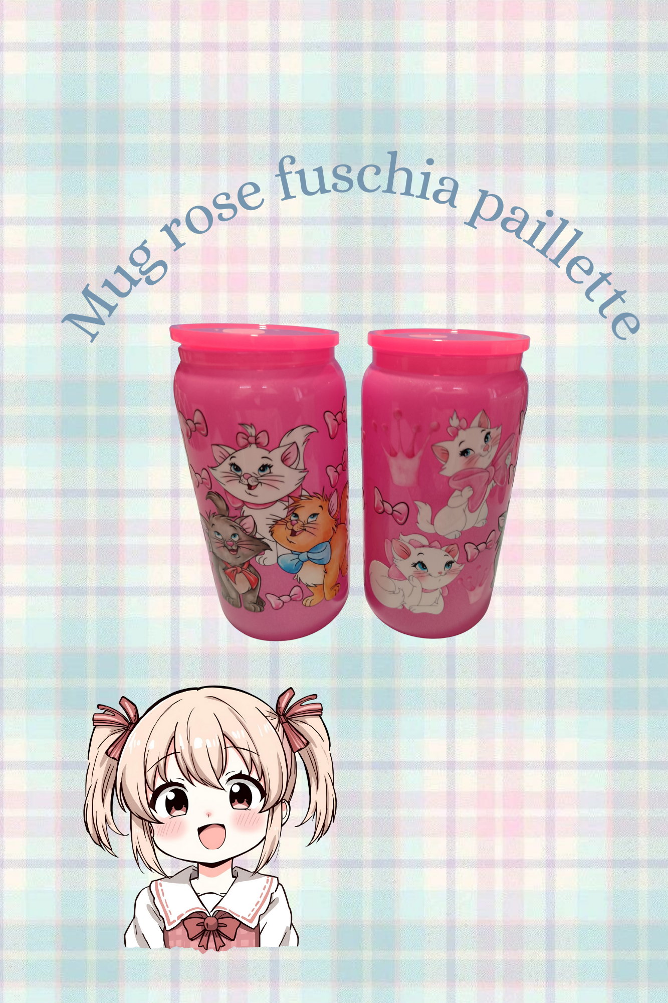 Mug verre 500ML pastel