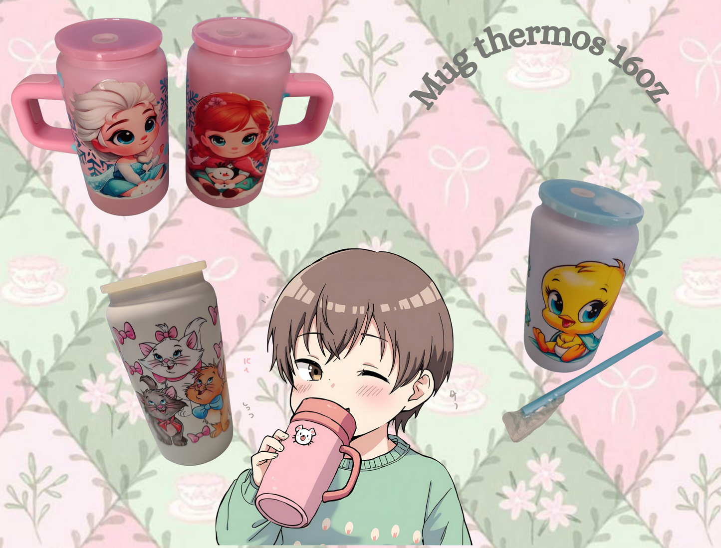 Mug thermos pastel