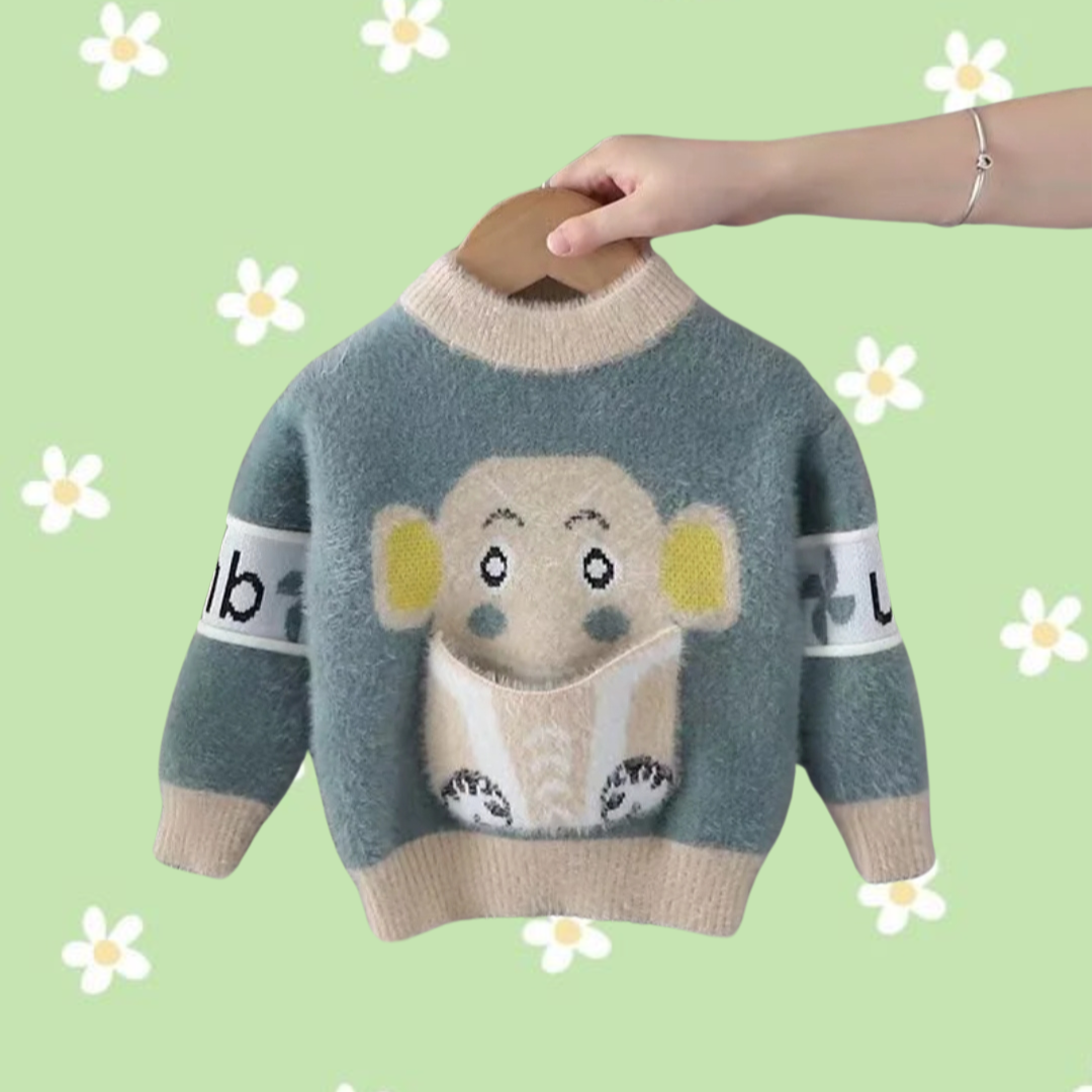 Pull garçon motif éléphant