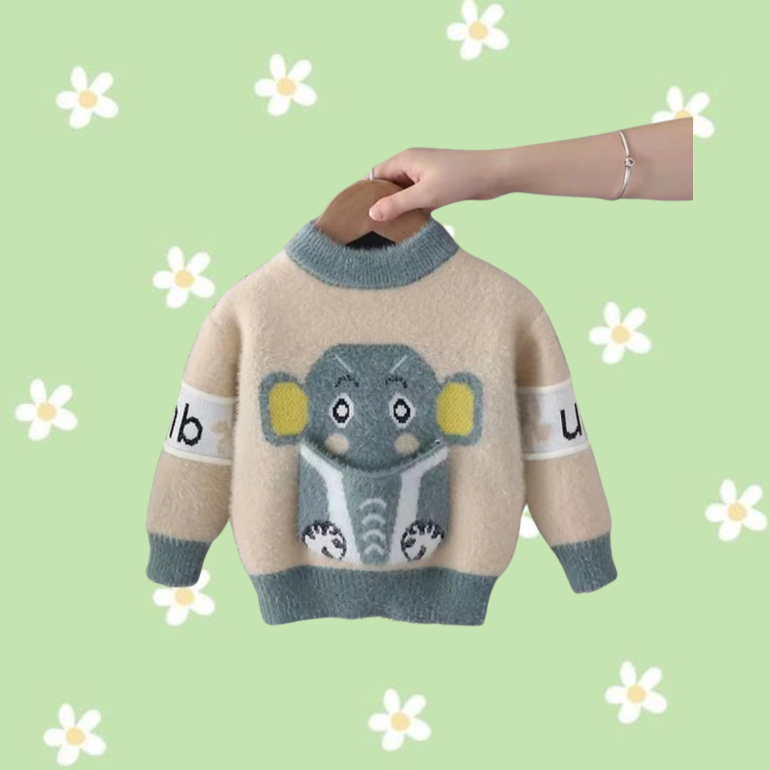 Pull garçon motif éléphant