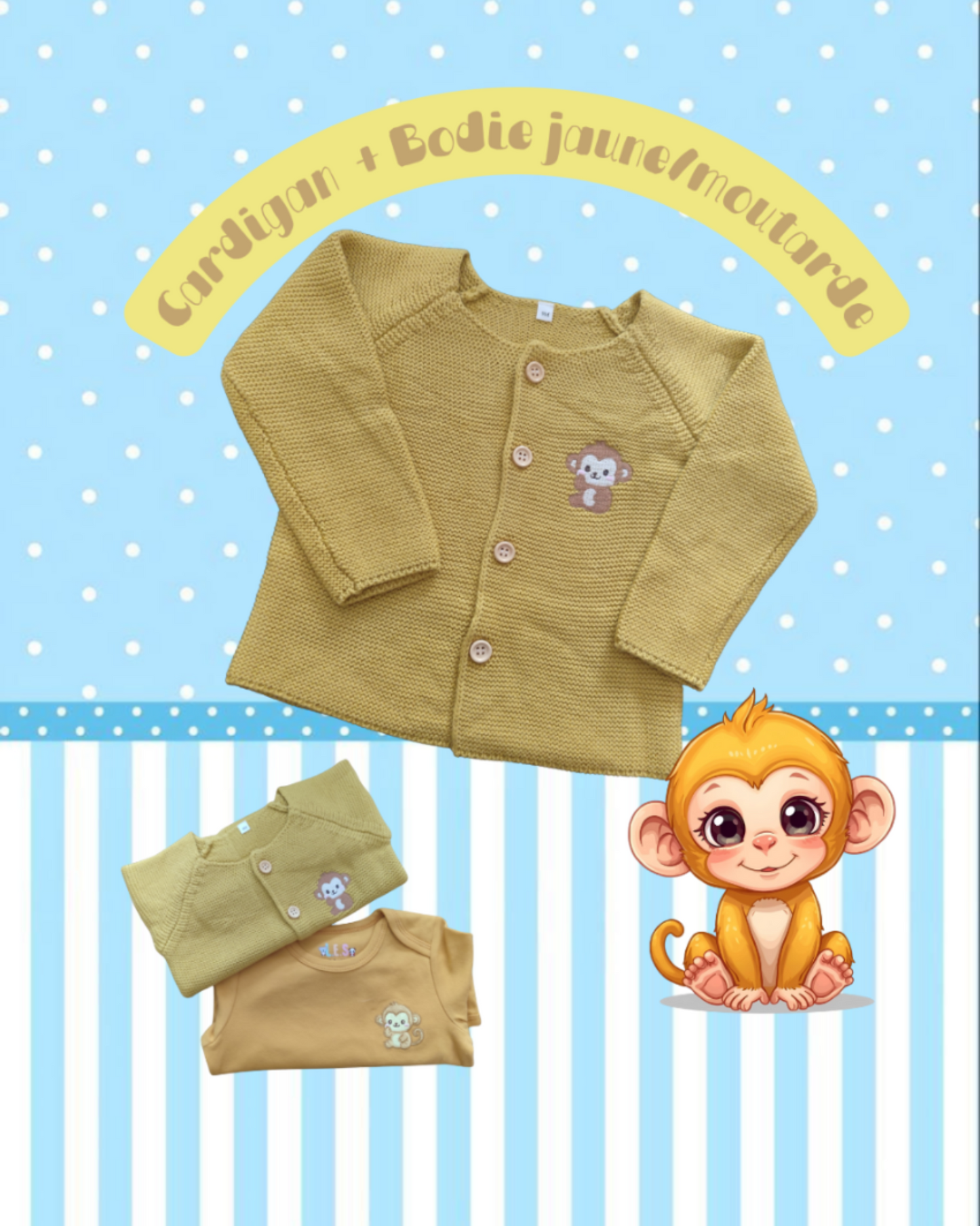 Cardigan et son bodie assorties