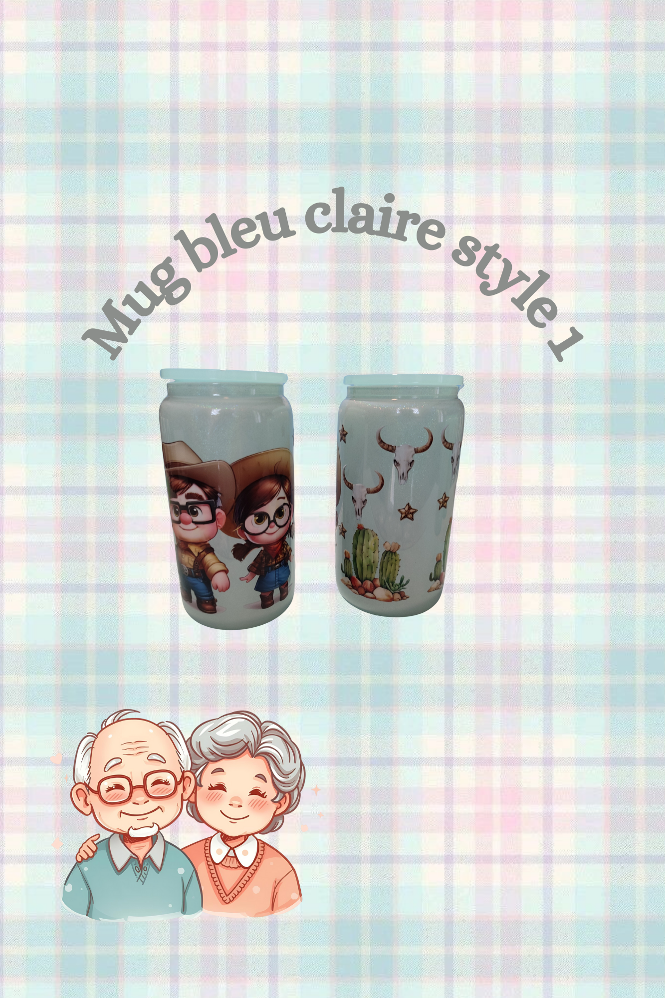 Mug verre 500ML pastel