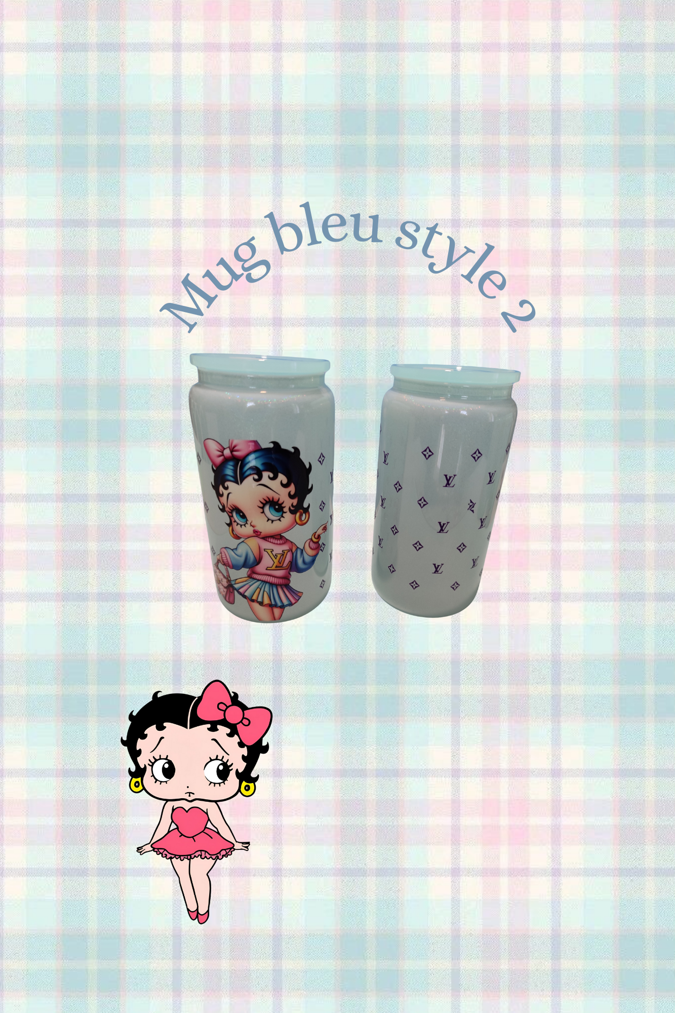 Mug verre 500ML pastel