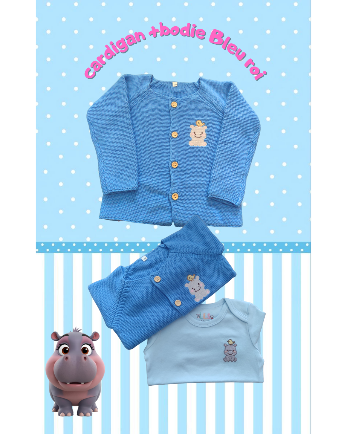 Cardigan et son bodie assorties