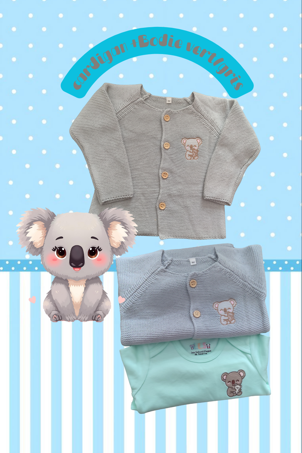 Cardigan et son bodie assorties